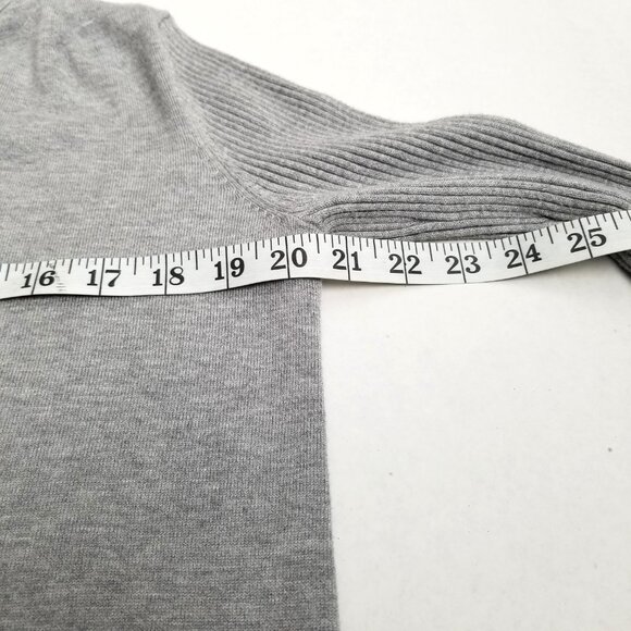 Lety Me Open Front Hooded Cardigan Size M Gray Ribbed Knit Pockets Cozy Layering - Picture 7 of 9